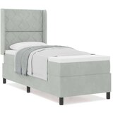 vidaXL Box Spring postelja z blazino svetlo siva 80x200 cm žamet | Shoptok.si