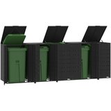 vidaXL Spremište za 5 kante za otpad crno 345x79x117 cm čelično | shoptok.hr