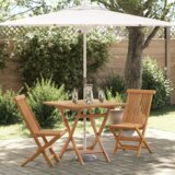 vidaXL 3-delni zložljiv vrtni bistro set iz trdnega akacijevega lesa | Shoptok.si