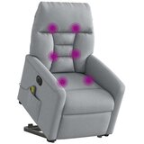  Električni masažni naslonjač na podizanje tkanina svjetlosivi | shoptok.hr