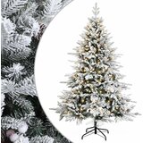  Umjetno božićno drvce s nogom 150 cm 150 LED lampica - Zelena i bijela 150 cm s LED svjetlima | shoptok.hr