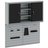  3-delni orodjar in set pegboard na steni, črn kovin, (22048528) | Shoptok.si
