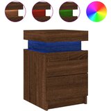  The Living Store Nočna omarica z LED lučkami rjavi hrast 35x39x55 cm - Nočna Omarica, (21452758) | Shoptok.si