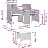  Vrtni dvosjed sa stolićem i tabureima smeđi od poliratana | shoptok.hr