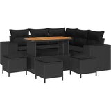  Sjedeća garnitura za vrt 9 kom. Crna poliratan 200 x 200 x 85 cm | Shoptok.si