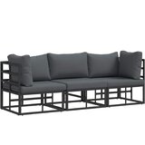 Vanjski namještaj s jastukom 3 Komad Crna i antracit Metal | shoptok.hr