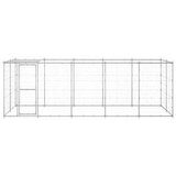  Zunanji pasji boks pocinkano jeklo s streho 12,1 m² - - Srebrna - 59.05 - 550 x 220 x 180 cm - 2025- | Shoptok.si