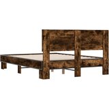 vidaXL Posteljni okvir dimljeni hrast 140x190 cm inž. les in kovina, (21152041) | Shoptok.si