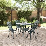 vidaXL Set vrtnih stolova 5 pcs Zelena Liveni aluminij | shoptok.hr
