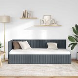  Kutni okvir kreveta Tamno siva 80 cm x 200 cm Baršun | shoptok.hr
