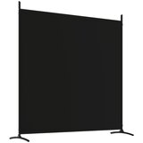 Sobna pregrada s 4 panela crna 698 x 180 cm od tkanine | shoptok.hr