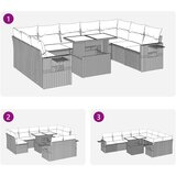 vidaXL 10-dijelni set vrtnih sofa s jastucima crni od poliratana | shoptok.hr