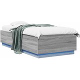  Krevetna konstrukcija s LED svjetlom Siva Sonoma 80 x 200 cm | shoptok.hr