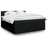 vidaXL Krevet s oprugama i madracem crni 180x200 cm od tkanine | shoptok.hr