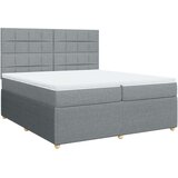 vidaXL Krevet s oprugama i madracem svjetlosivi 200 x 200cm od tkanine | shoptok.hr