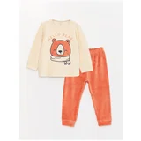 LC Waikiki Crew Neck Long Sleeve Printed Baby Boy T-Shirt And Pants 2-Pair Set