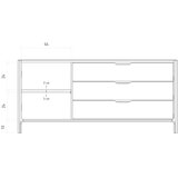 The Beds Niska komoda od punog hrasta u prirodnoj boji 140x64 cm Twig – | shoptok.hr