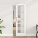 vidaXL Drsna Vrata z Opremo Set Bela 61x198,5 cm Trdi Bor, Notranja Vrata z Steklom 'ORKDAL'Bela 61x198,5x4 cm Cene