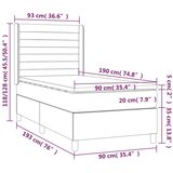 vidaXL Box spring postelja z vzmetnico LED črna 90x190 cm blago | Shoptok.si