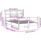 vidaXL Knjižna postelja brez vzmetnice bela 160x200 cm trdna borovina | Shoptok.si