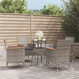 vidaXL 5-dijelni vrtni bistro set od poliratana s jastucima sivi | shoptok.hr