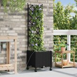  Vrtni planter s navodnjavanjem i kotačima Crna 40 x 40 x 148 cm | shoptok.hr