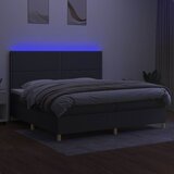  box spring s madracem LED tamnosivi 200x200 cm tkanina | shoptok.hr