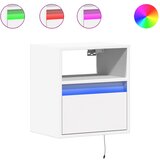 Maison Chic Stenski Dvo delni komplet Nočne omarice - Nočne mize z LED lučkami bela, (21689648) | Shoptok.si