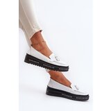 EVENTO White Women's Leather Platform Moccasins Assetnima | shoptok.hr