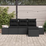  Sjedeća garnitura za vrt s jastukom s pohranom 4 pcs Crna | shoptok.hr