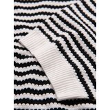 Ombre Men's knitted t-shirt with navy stripes and openwork weave - black and white | shoptok.hr