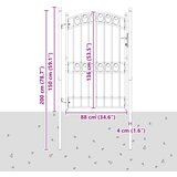  Vrata za ogradu EMMEN s lučnim vrhom čelik 100x136 cm crna | shoptok.hr