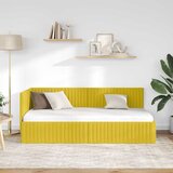  Kutni okvir kreveta s uzglavljem Žuta 90 cm x 190 cm Baršun | shoptok.hr