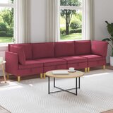  Set namještaja za dnevni boravak 4 pcs Vinska crvena Tkanina | shoptok.hr