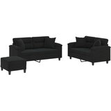  Sedežna garnitura 3-delna z blazinami črna mikrovlakna, (20925890) | Shoptok.si