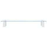 vidaXL Stalak za monitor bijeli 60 x 20 x 8 cm kaljeno staklo i metal | shoptok.hr