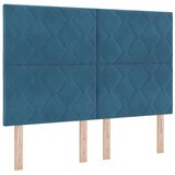  Boxspring krevet s madracem Plava 160 x 200 cm Baršun - Plava 160 x 200 cm Dizajn s rombovima | shoptok.hr