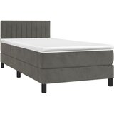 Box spring krevet s madracem tamnosivi 80 x 200 cm baršunasti | shoptok.hr