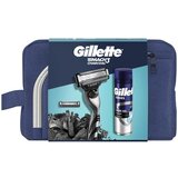 Gillette Mach3 Charcoal set: brivnik 1 kos + gel za britje Series Cleansing 200 ml + nadomestni nastavek 1 kos + kozmetična torbica za moške Cene