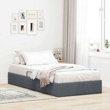  Ottomanska Okvir za krevet s pohranom s pohranom Baršun - Tamno siva 90 x 200 cm | shoptok.hr
