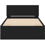  Okvir za krevet s uzglavljem crna 100x200 cm konstruiranog drva | Eponuda.com