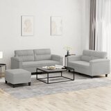  3-dijelni set sofa s jastucima svjetlosivi od mikrovlakana Siva Cene