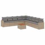 Maison Chic Seti vrtnega pohištva - Vrtna garnitura - Vrtni pohištvo set 10-delna z blazinami bež poli ratan, (21821794) | Shoptok.si