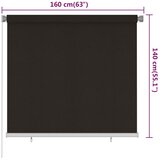  Vanjska roleta za zamračivanje 160 x 140 cm smeđa HDPE | Shoptok.si
