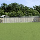 vidaXL Zunanja pasja ograda s streho srebrna 14x2x2,5m pocinkano jeklo - - Srebrna - 95.35 - 14 x 2 x 2.5 m - 2025- | Shoptok.si