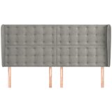  Uzglavlje s ušima svjetlosivo 183x23x118/128 cm baršunasto | shoptok.hr