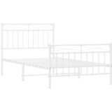  Metalni okvir kreveta uzglavlje i podnožje bijeli 100x190 cm | shoptok.hr
