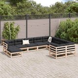  10-dijelni set vrtnih sofa od masivne borovine | shoptok.hr