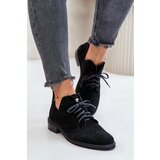 Zazoo 2959 Suede Oxfords Lace Up Flat Heel Black | shoptok.hr