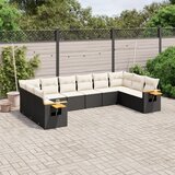 vidaXL 10-dijelni set vrtnih sofa s jastucima crni od poliratana | shoptok.hr